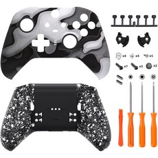 Xbox 엘리트 시리즈 2 엘리트 시리즈 2 코어 컨트롤러용 익스트림레이트 블랙 화이트 위장 패턴 페이스플레이트 쉘 텍스처 화이트 뒷면 하단 쉘, Xbox 엘리트 시리즈 2 엘리트 시리즈 2 코어 컨트