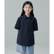 무신사 스탠다드 MUSINSA STANDARD KIDS 릴렉스드 린넨 라이크 반소매 반팔 셔츠 [네이비] MKDSS4Z01-NA 418522