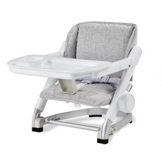 多功能嬰兒餐椅 可折疊便攜 適合用餐、玩耍、外出, 灰色 (棉布椅墊)
