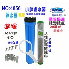 OCEAN 小胖濾水器 20英吋單管過濾器 活性炭纖維濾心, 1個