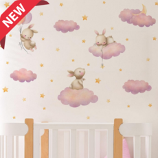 아이오쉬 매일 동화같은 아이방 포인트 벽지 스티커 데코 인테리어 집 꾸미기, 6. 구름토끼