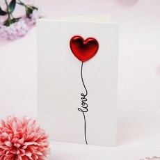 하트 메시지 카드 10매 기념일 축하 감사 미니 메모 꽃 선물, 1개