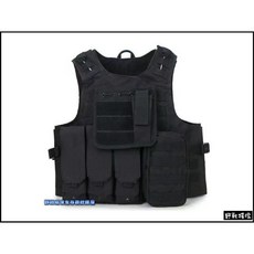 野戰搖滾-生存遊戲 美軍FSBE兩棲部隊戰術背心 黑色 防彈背心 抗彈背心 生存遊戲裝備, 1個