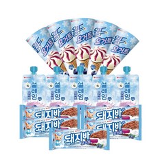 롯데 북중미이벤트 요거트 저당 3종 월드콘 설레임 돼지바 혼합구성 아이스크림, 1세트, 1.95L