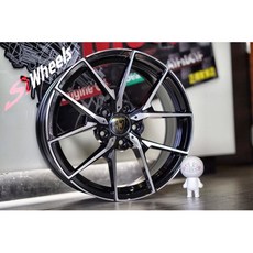 FK鋁圈 17吋 5/108 PS8 亮黑底 車面 摩托車改裝鋁合金輪圈, 1個