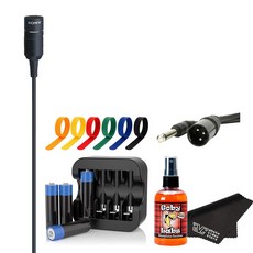 소니 ECM-66B 단방향 라발리에 콘덴서 마이크 u2013 프로페셔널 라펠 마이크 XLR 커넥터 u2013 극장 프레젠테이션 및 인터뷰에 이상적 + 4배 AA 충전기 +