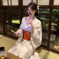 기모노 유카타 일본 전통 코스프레 의상 37종 여성 잠옷 슬립 파티 가운, 1개, 18번
