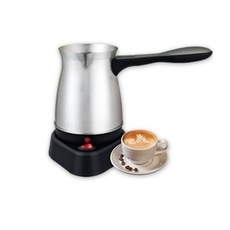 전기 터키식 커피 메이커 600ml 스테인리스 스틸 터키식 커피 포트 티 메이커 주전자 커피 머신 5~6컵 용량 홈 오피스 및 여행용 인체 공학적 손잡이 포함 18781, Yoidesu 터키 커피 메이커, 600ml 컵 브루잉