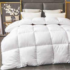 겨울 다운이불 오리털 호텔급 사계절용 구스다운 침구 보온 덕다운 이불, 블루그레이