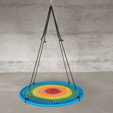 원형그네 감통그네 행잉 야외용 오락 스윙 실내놀이감각 직경 60cm 무지개색 원형, 7. 레인보우(120cm 지름)