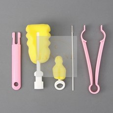큐레이크 스펀지 젖병 브러쉬 물병 텀블러 세척솔 4종세트 젖꼭지솔 위생 병솔, 1개