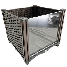 偉特鸚鵡 烏龜飼養箱 透明片款雙五聯, 棕藤條 透明款雙一聯, 1套