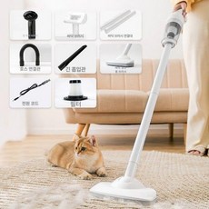반려동물 무선 자동 털제거기 침대 카펫 청소기, 기본 모델명/품번, 38000Pa 화이트 전기 털 흡입기x긴
