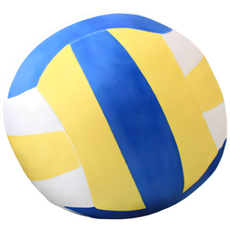 彩色軟體球形玩偶 - 柔軟舒適，安全無毒，居家辦公室裝飾擺設, 黃白藍