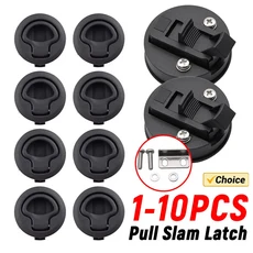 10-1pcs RV 요트 해양 보트 데크 해치 캐비닛 도어 로커 액세서리에 대 한 라운드 플러시 당겨 슬램 래치 마운트 트 핸들, 5pcs