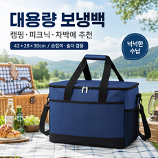 MOJOO 캠핑 보냉백 아이스박스 소프트쿨러 보온보냉 가방 피크닉 낚시 차박 쿨러백, 1개, 블루 1개, 블루