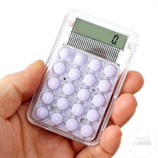 전자계산기 투명 미니 계산기 퍼플