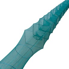 새우 장어 미꾸라지 낚시용 접이식 케이지 어망 강력한 내구성 휴대용 민물 바다 겸용 통발 그물망, 6.5m 화이트 대형 17절 10문