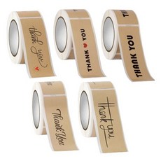 에이비엠코리아 사각 땡큐 스티커 2.5 x 7.5 cm, 랜덤발송, 150개입, 5개