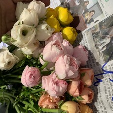 [사직생화] 랜덤색상 라넌큘러스 생화 10송이, 1개