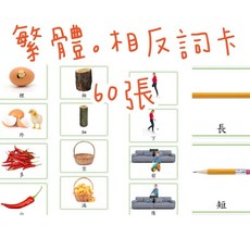 相反詞閃卡 繁體 60張, 1個, 相反詞卡, N/A