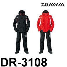 DAIWA DR-3108 RAINMAX 磯釣基本款釣魚套裝雨衣, 黑3XL