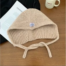 巴拉克拉法帽 綁帶護耳冷帽 小紅帽, 卡其, 1個