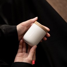 匠 藝 迷你陶瓷茶葉罐, 白色, 1個