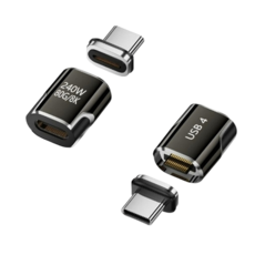 ibits MDD USB4 240W PD快充 TypeC磁吸轉接頭 80Gbps 8K輸出全功能轉換器, 1個, 240W磁吸-槍色