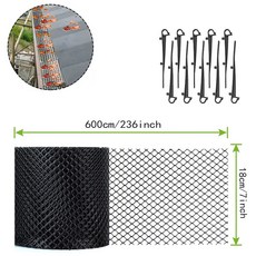 주방용 기름 튀김 방지 국물 가림막 접이식 팬스 정원 배수구 막힘 플라스틱 거터 가드 메쉬 롤 보호대 잎 이물질 차단기 클립 고정, 01 18cmx6m