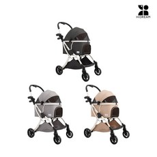 HiDream 寵物推車 一鍵收納輕便推車 寵物外出, 石墨黑,推車, 1個