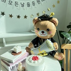 이니월드 졸업파티용품 모음 곰돌이 졸업생 입학 축하 풍선, 시팅곰돌이졸업생, 1개, 시팅곰돌이졸업생