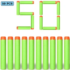 Nerf 소프트 총알 다트용 라운드 헤드 리필 스폰지 어린이 장난감 N 스트라이크 블라스터용 탄약 7.2cm 100, 04 50 PCS Green