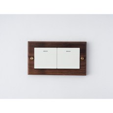 Panasonic國際牌 Risna系列 黑胡桃木開關面板蓋板組 螢光2開（白）, 1個, 螢光2開（白