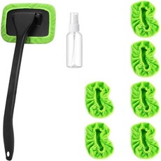 윈드실드 클리너 도구 연장 가능한 손잡이가 있는 자동차 6개의 극세사 타월 패드 브러시 빈 스프레이 병 자동 유리 와이퍼 Suvs Rvs 및 홈 윈도우용 클리닝 내부