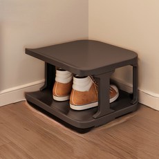 덴코 공간활용 수납 신발 정리대, 2단, 블랙