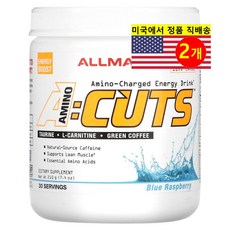 ALLMAX Nutrition Amino Charged Energy Drink Blue Raspberry 올맥스 뉴트리션 아미노 차지드 에너지 드링크 블루 라즈베리 210g 2병, 2개