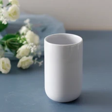 화이트 세라믹 욕실 세트 워시 세트 세면 용품 액세서리 욕실 5 피스 세트 로션 병 입 컵 비누 접시 화장실 브러쉬, Mouth cup