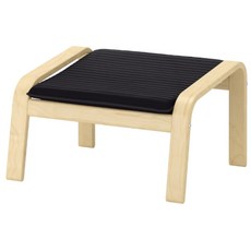 이케아 풋스툴 발받침 68x54x39 포엥 - 자작나무무늬 프레임, 크니사 블랙
