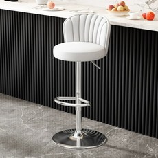 홈바 의자 바 스탠딩 바텐 조절 높이 스탠드바, 5. 쉘베이지화이트 실버