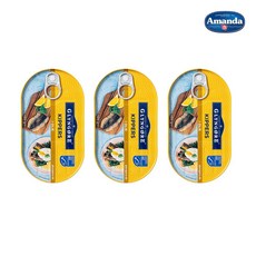 아만다 청어통조림 오일청어 통조림 (세트3p) 오메가3 오일청어 뼈없는 훈제청어 라트비아산, 3개, 190g
