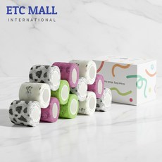 이티씨몰 자가점착 밴드 5cm 압박붕대 패턴 동물 4종 모음 말롱카우 푸바오화이트 퍼피그린 마우스핑크 10+2, 1개