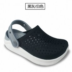 2026洞洞鞋男女童沙灘鞋運動防滑涼拖鞋中小童輕便, 1個, 小克駱格【黑白】