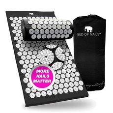 침대 오브 네일 편안한 지압 쿠션 베개 2142 침술 압력 지점 목 에너지 증가 이완 가방 보니비 15x6x4 블랙, Jet Bla Mat Pillow Set, 500g, 1