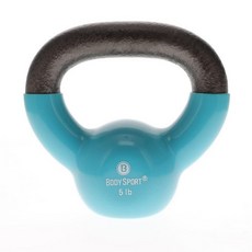 Body Sport 주철 비닐 코팅 케틀벨 2.3kg 5파운드 라이트 블루 - 역도용 근력 훈련 체육관 가정용 전문 피트니스, 01. 2.3kg(5파운드)