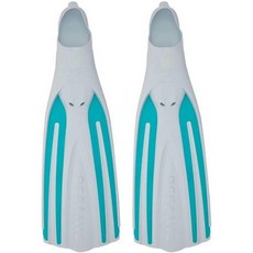 Oceanic Viper 2 핀 풀풋 1920933, White/Aqua, X-Small, 흰색/청록