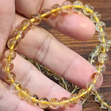 黃水晶財運之石手鍊手環手珠 5 6mm天然水晶玉石特賣
