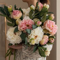 아인플라워 대형 작약 인테리어 조화 49cm, 라이트퍼플, 1개