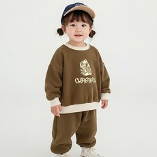 몽실이 오버핏 배기맨투맨 상하복세트 아동 어린이 봄 가을 남아 여아 외출복 간절기 등원룩