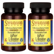 SWANSON 斯旺森 L-組氨酸素食膠囊 500mg, 2罐, 60顆